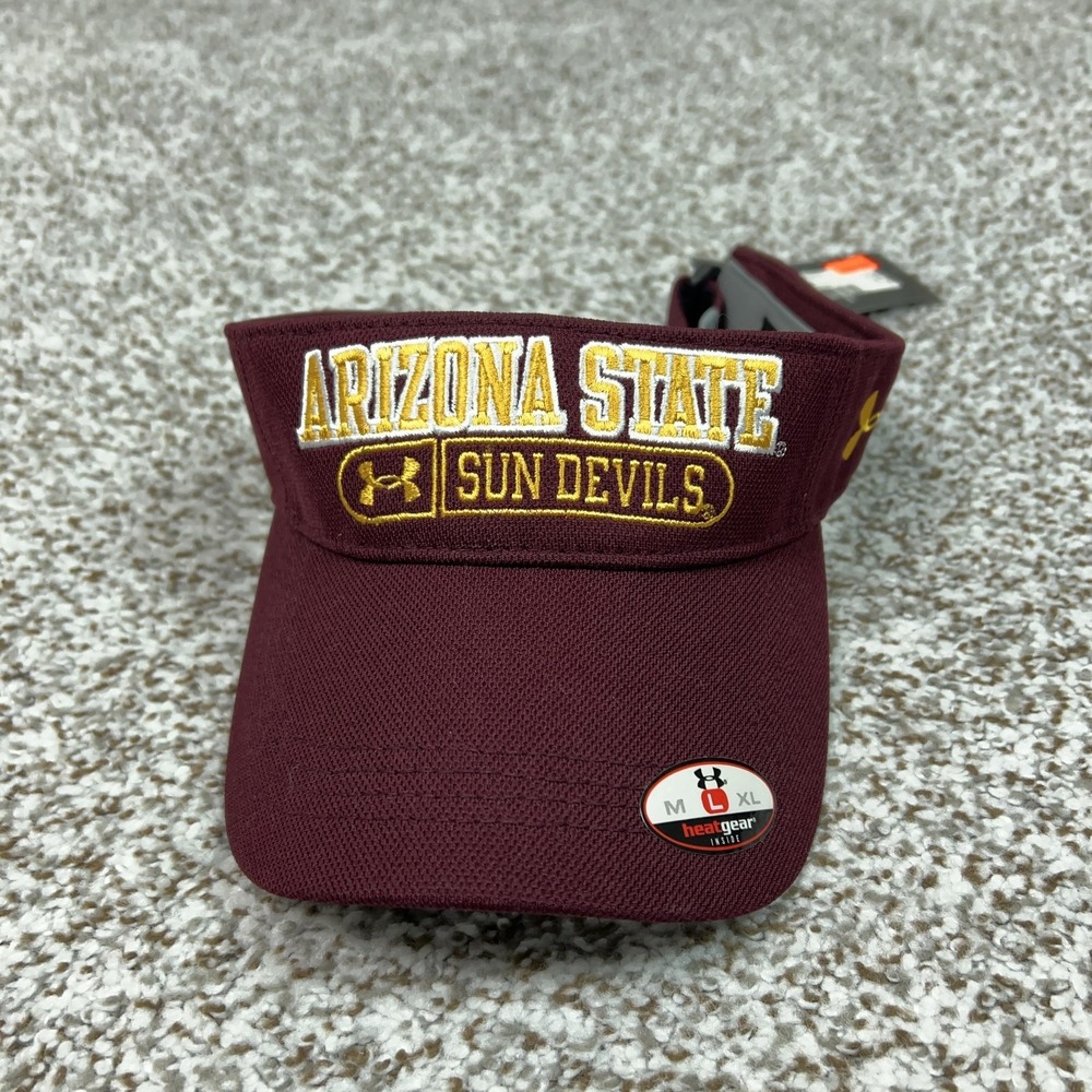 Arizona State Sun Devils Hat Visor Strap Back Mens One Size Maroon NCAA Football